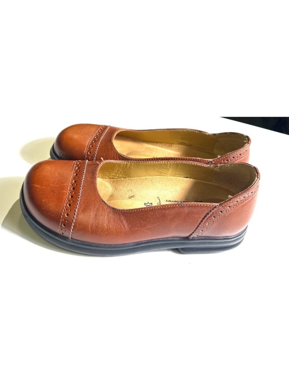 Footprints By Birkenstock Brown Leather Flat Sze 37 Comfort Footbed Made Germany - Picture 7 of 12